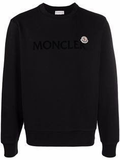 Moncler logo-patch logo-print crew-neck sweatshirt