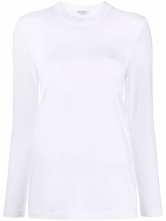 Brunello Cucinelli топ с длинными рукавами и декором Monili
