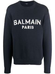 Balmain джемпер вязки интарсия с логотипом