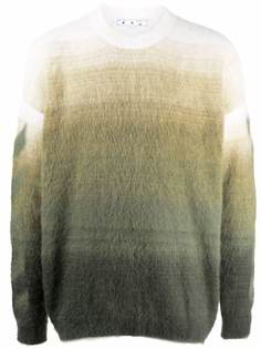 Off-White DIAG BRUSHED KNIT CREWNECK GREEN GREEN