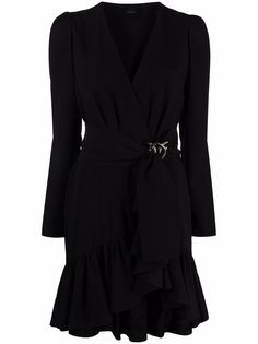 Pinko платье мини с V-образным вырезом и поясом
