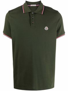 Moncler рубашка поло с нашивкой-логотипом