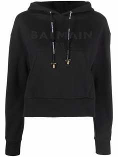 Balmain худи с логотипом и стразами