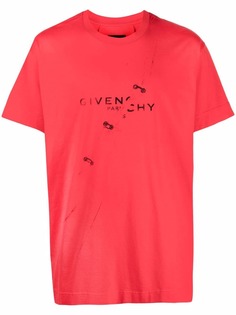Givenchy футболка с логотипом и эффектом тромплей