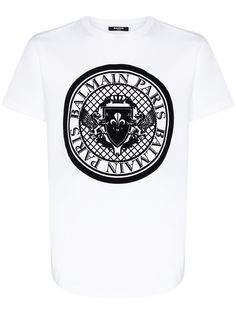Balmain футболка с фактурным логотипом