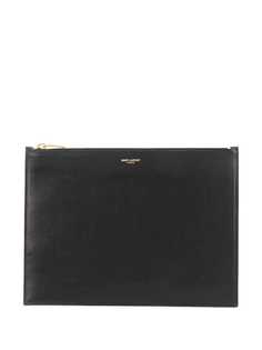 Saint Laurent большой клатч с тисненым логотипом