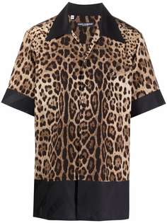 Dolce & Gabbana рубашка с короткими рукавами и леопардовым принтом