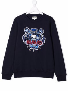 Kenzo Kids толстовка с вышивкой Tiger