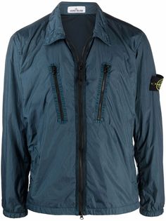 Stone Island куртка на молнии с нашивкой-логотипом