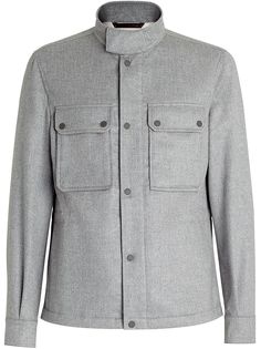 Ermenegildo Zegna куртка-рубашка с высоким воротником