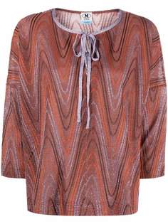 M Missoni блузка с рукавами три четверти и узором зигзаг