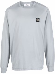 Stone Island топ с длинными рукавами и нашивкой-логотипом