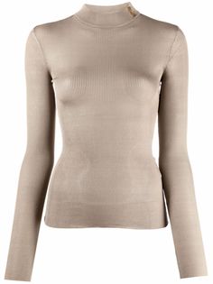 Saint Laurent джемпер в рубчик с логотипом YSL