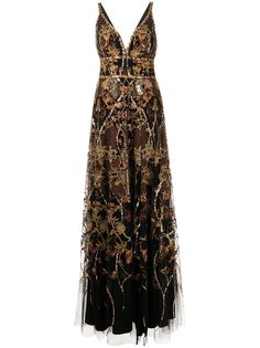 Marchesa Notte вечернее платье с бисером