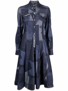 Dsquared2 джинсовое платье-рубашка с геометричным принтом