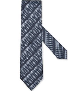 Ermenegildo Zegna жаккардовый галстук в диагональную полоску