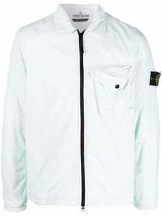 Stone Island куртка на молнии с нашивкой-логотипом