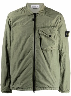 Stone Island куртка на молнии с нашивкой-логотипом