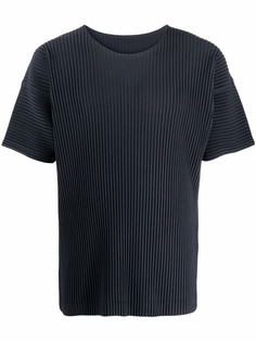 Homme Plissé Issey Miyake плиссированный топ с круглым вырезом