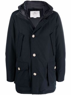 Woolrich пуховик на пуговицах с капюшоном