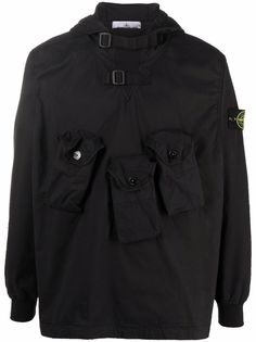 Stone Island куртка с капюшоном и нашивкой-логотипом