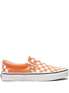 Vans клетчатые слипоны Classic Cadmium Orange