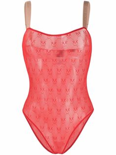 Pinko кружевное боди с монограммой