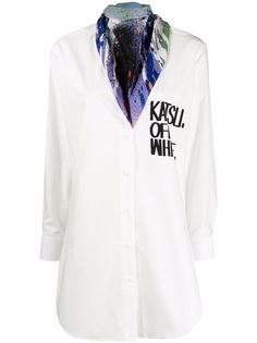 Off-White платье-рубашка с логотипом из коллаборации с Katsu