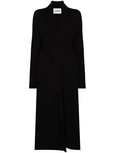 Jil Sander длинное пальто-кардиган с поясом