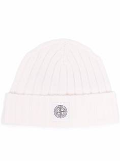 Stone Island шапка бини с нашивкой-логотипом