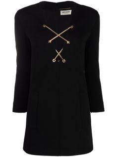 Saint Laurent платье с глубоким V-образным вырезом