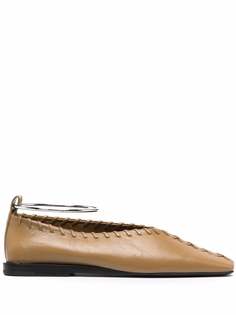 Jil Sander балетки с декоративной строчкой