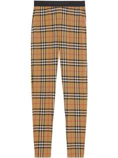 Burberry легинсы в клетку Vintage Check с логотипом