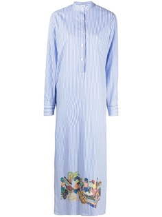 Stella Jean полосатое платье-рубашка с воротником-стойкой