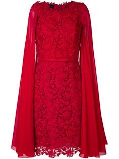 Giambattista Valli кружевное платье-кейп с цветочным узором