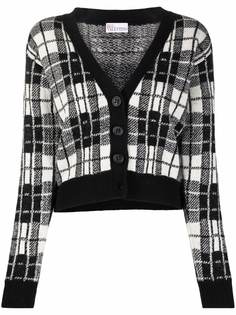 RED Valentino клетчатый кардиган с V-образным вырезом