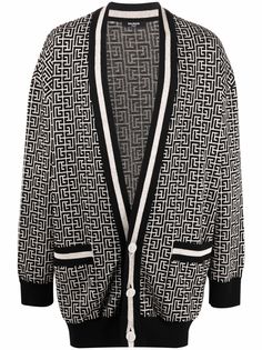 Balmain кардиган с геометричным принтом