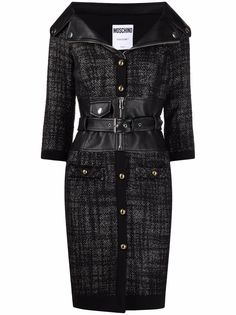 Moschino платье мини с широким вырезом и поясом