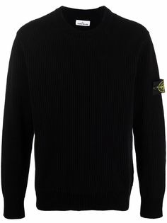 Stone Island джемпер с круглым вырезом и нашивкой-логотипом