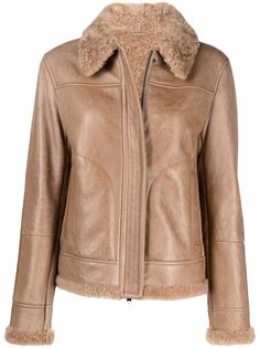 Brunello Cucinelli куртка со вставкой из овчины и декором Monili