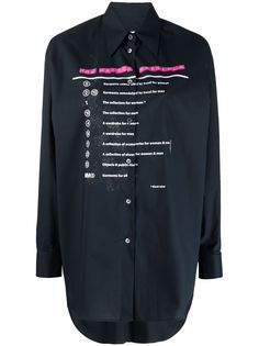 MM6 Maison Margiela рубашка с завязками и надписью