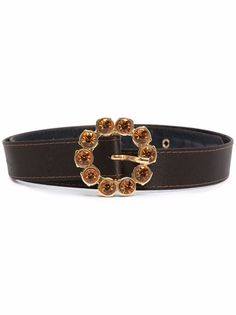 Yves Saint Laurent Pre-Owned ремень 1990-х годов с декорированной пряжкой