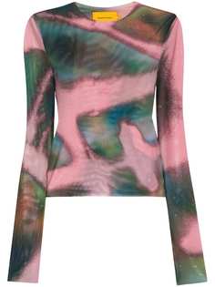 MarquesAlmeida сетчатый топ с абстрактным принтом