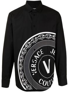 Versace Jeans Couture рубашка с длинными рукавами и логотипом V-Emblem