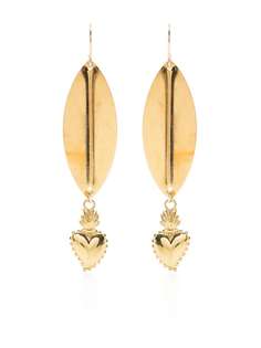 Petite Grand позолоченные серьги в форме листьев