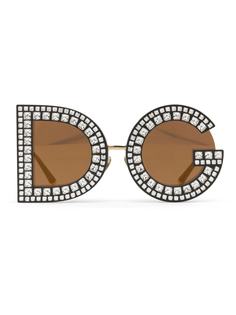 Dolce & Gabbana Eyewear солнцезащитные очки в круглой оправе с блестками