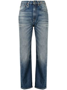 R13 прямые джинсы с завышенной талией