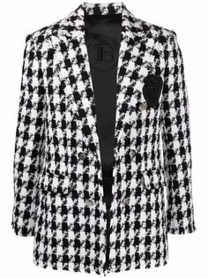 Balmain твидовый пиджак в ломаную клетку