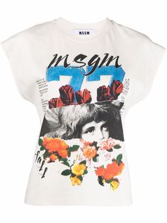 MSGM футболка с графичным принтом