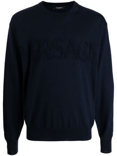 Versace джемпер с вышитым логотипом